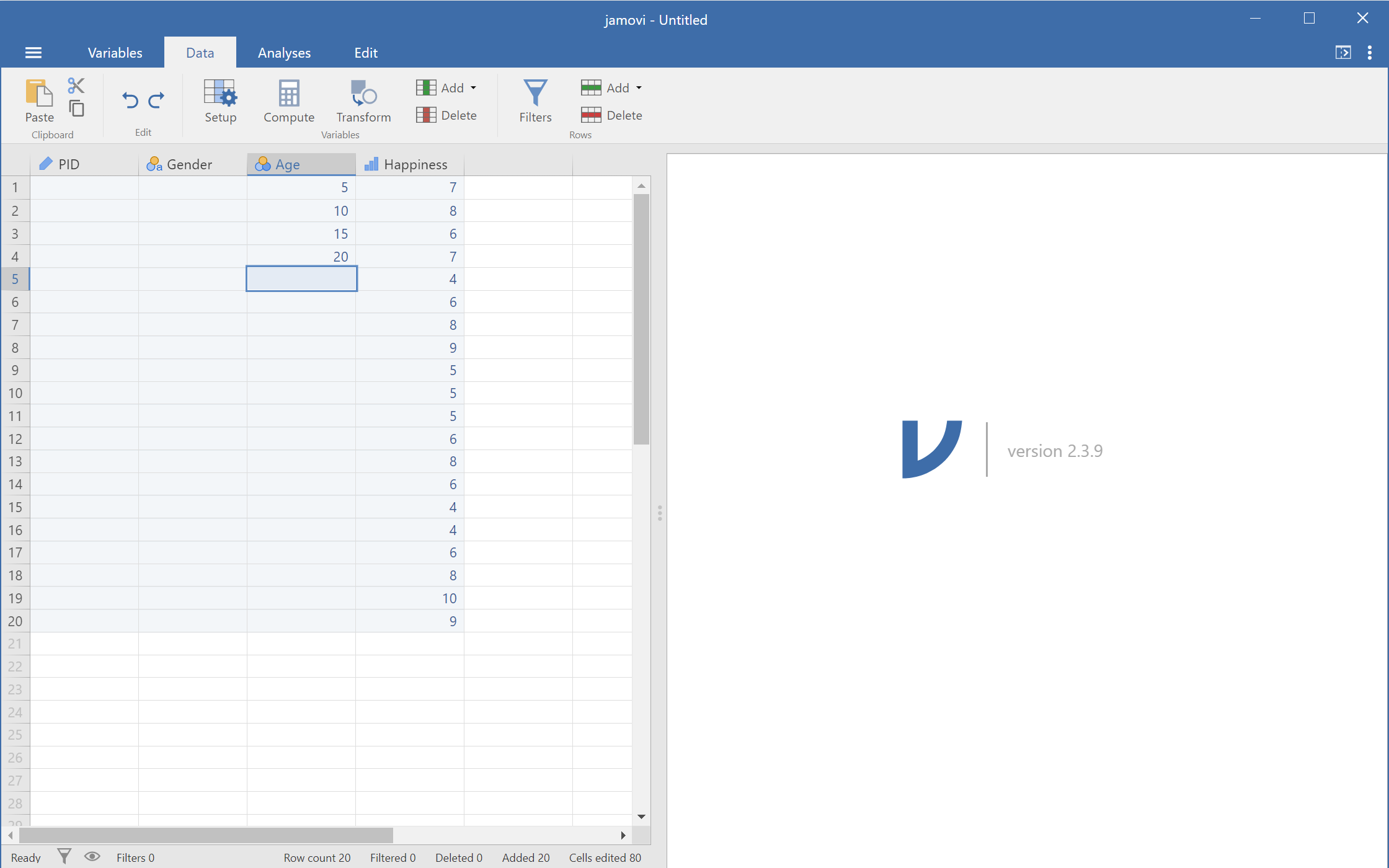 Pasting Values in the Spreadsheet